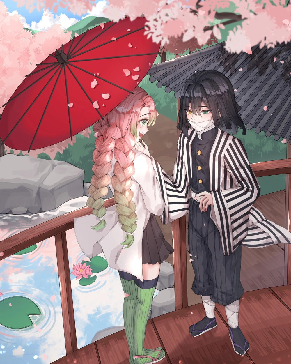 ảnh mitsuri và obanai tình cảm 