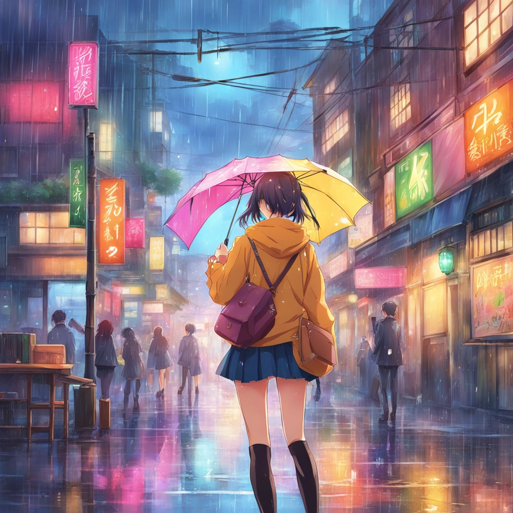 ảnh anime buồn dưới mưa cảm xúc sâu sắc