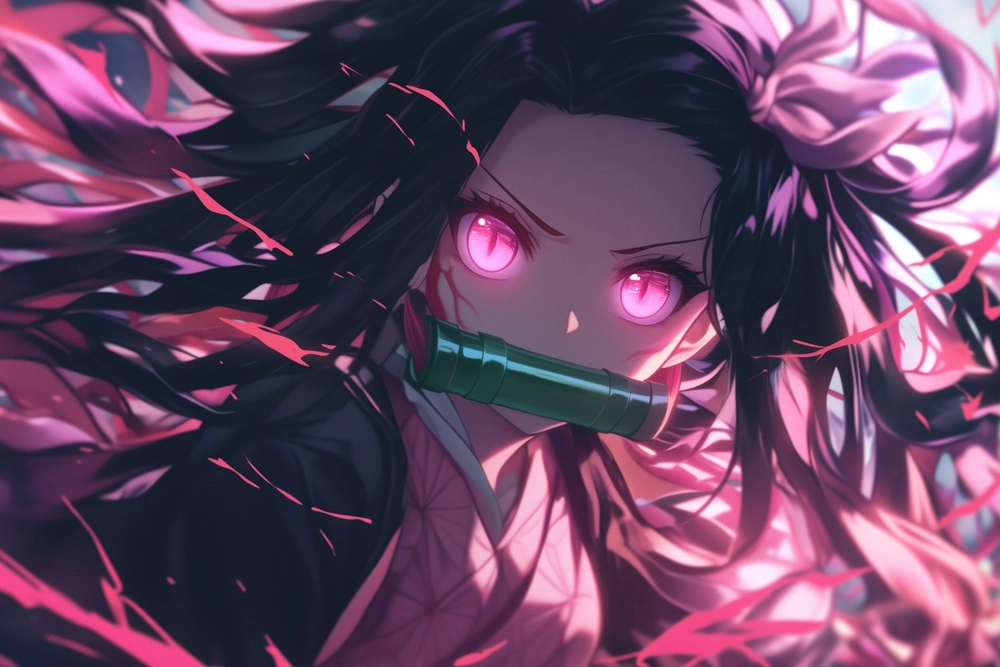 ảnh nezuko đang chiến đấu