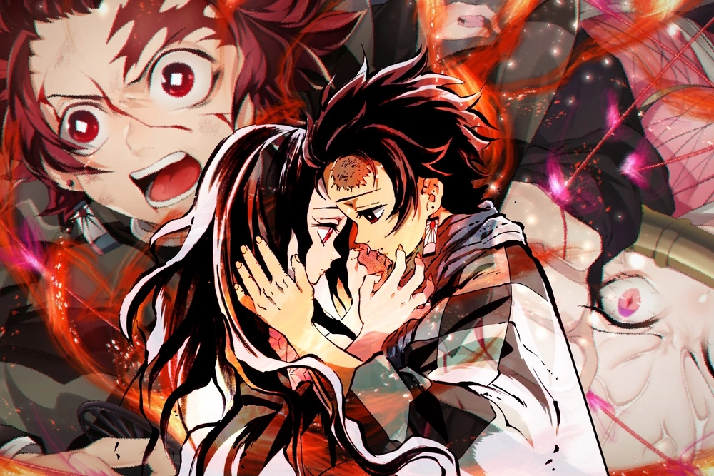 ảnh nezuko cùng tanjiro đẹp