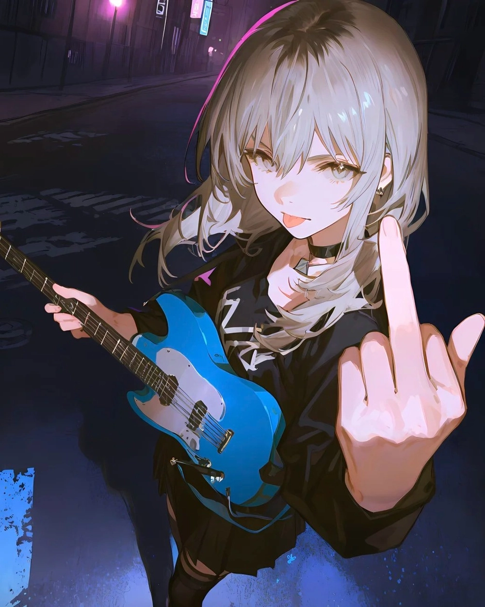 ảnh ngón tay giữa chất anime 4