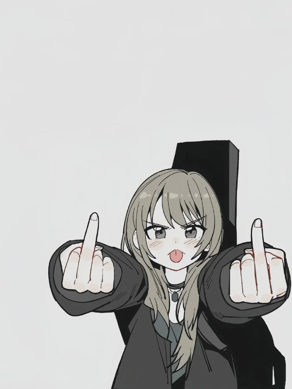 ảnh ngón tay giữa chất anime