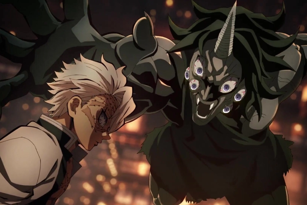 ảnh sanemi đánh với quỷ