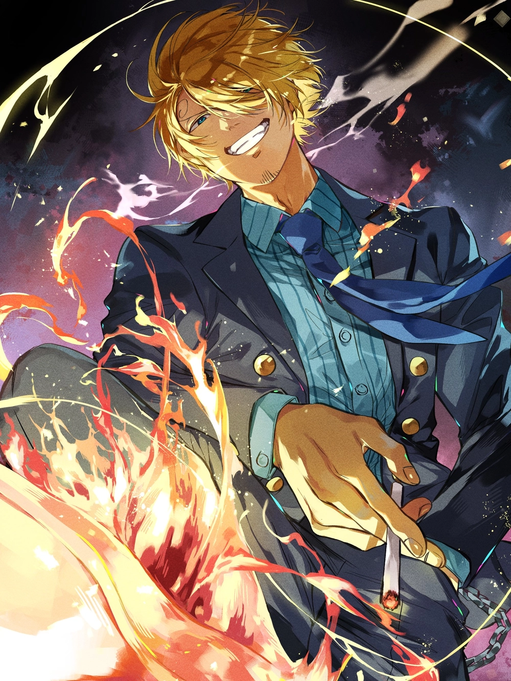 hình sanji thể hiện sức mạnh