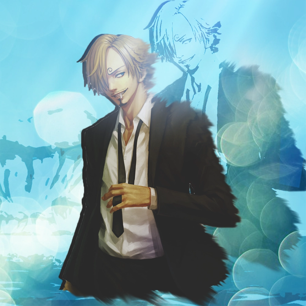 ảnh sanji cười nhẹ nhìn đầy tinh nghịch