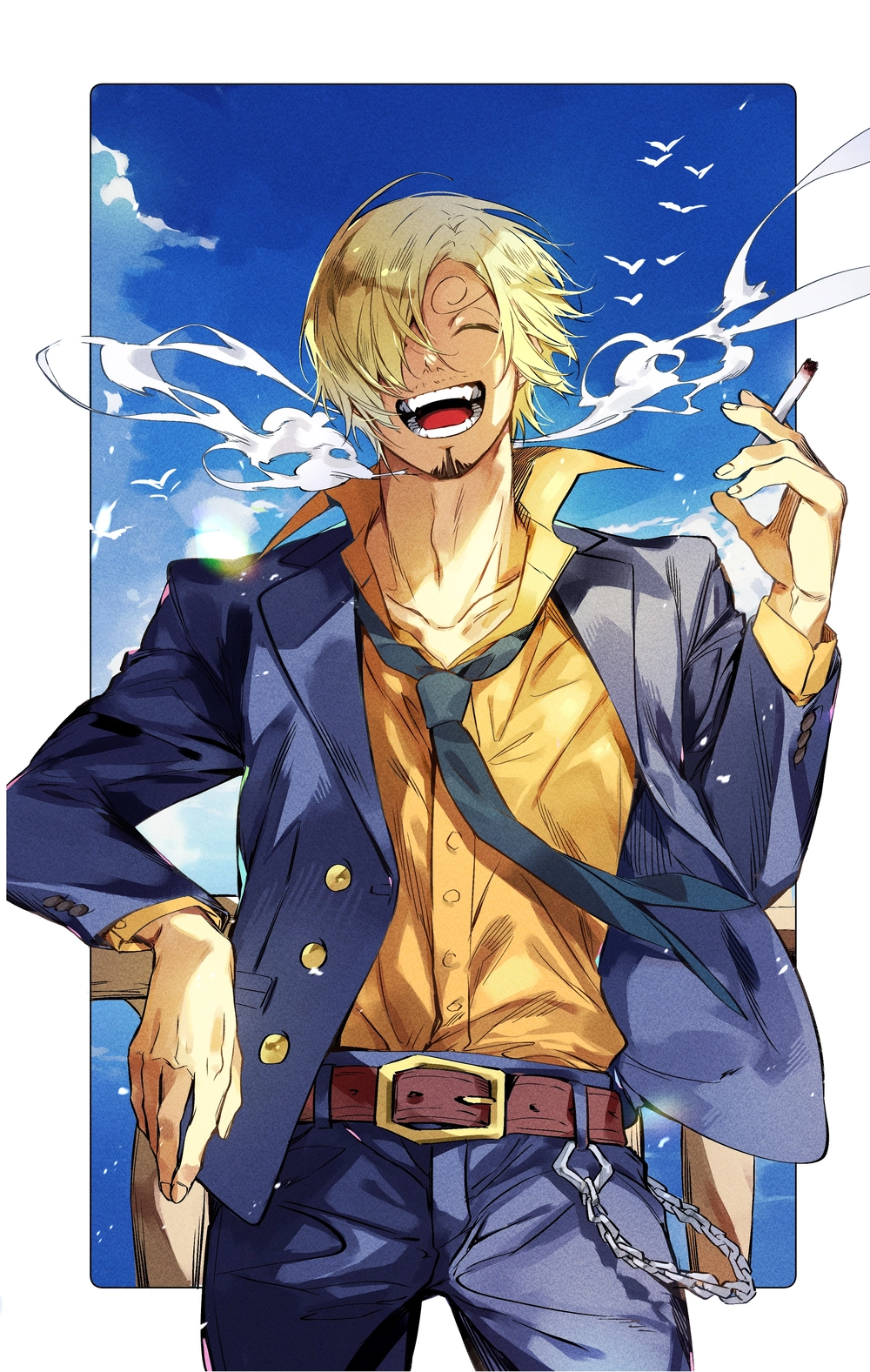 ảnh sanji cười vui vẻ độc đáo