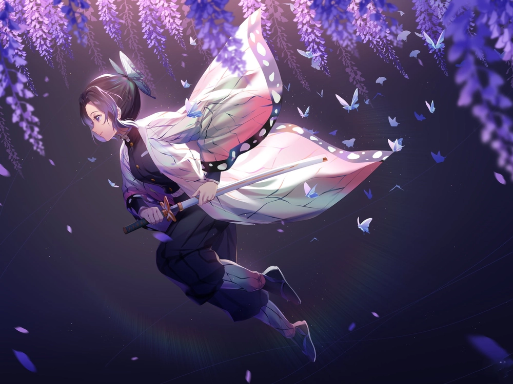 ảnh shinobu khoác áo trùng trụ