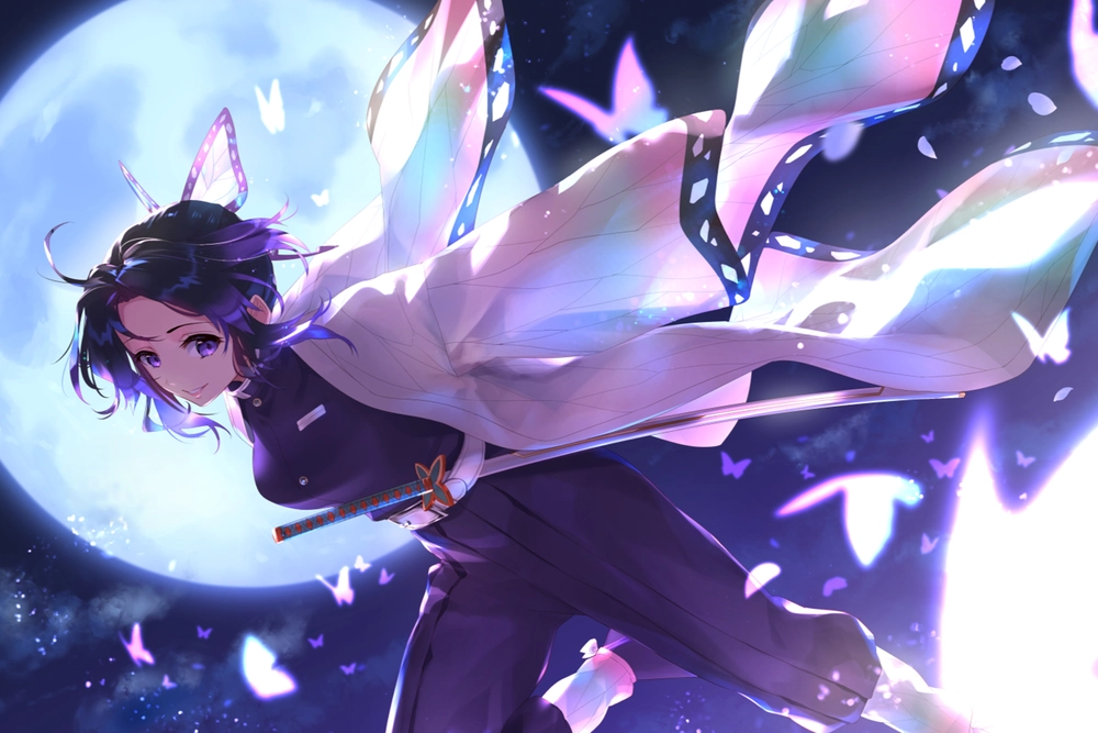 hình shinobu dưới ánh trăng