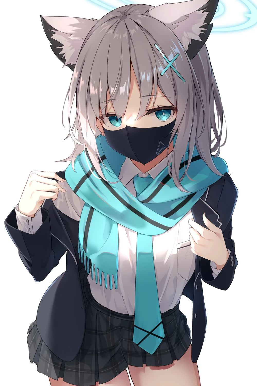 hình shiroko mặc đồng phục 