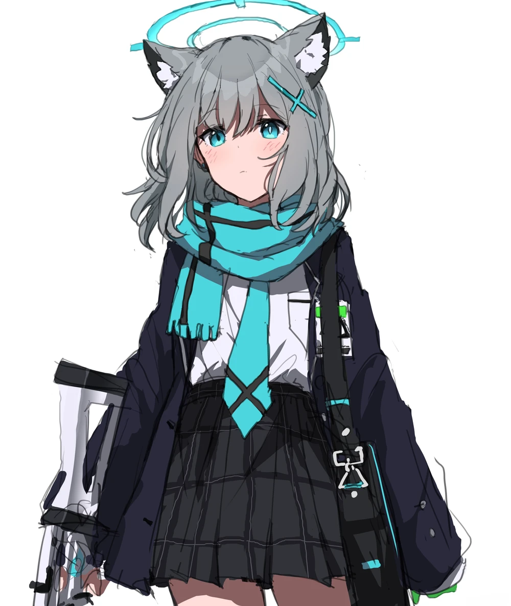 hình shiroko cận cảnh khuôn mặt 