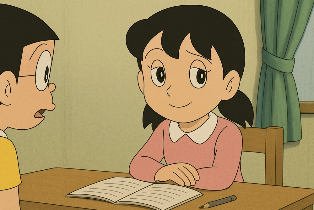 hình ảnh shizuka phiên bản hoạt hình 