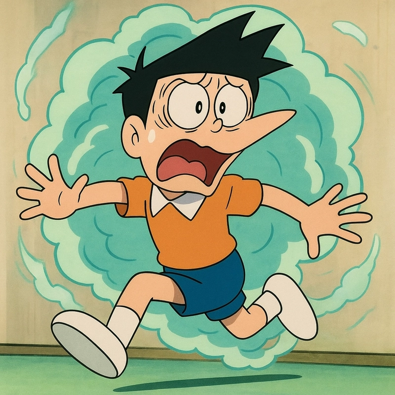 ảnh suneo buồn vì bị bỏ rơi