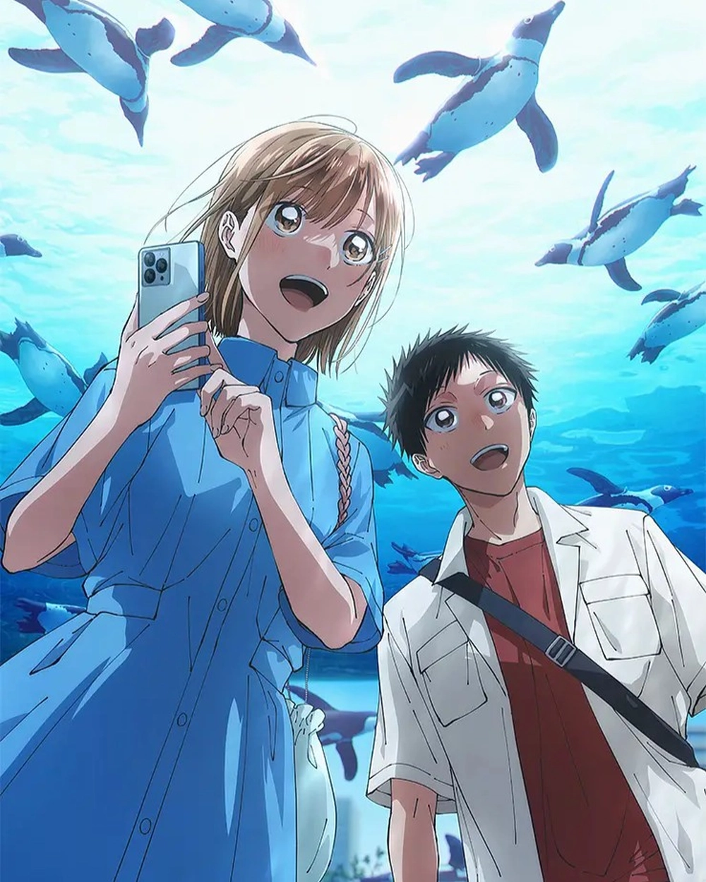 ảnh anime cặp đôi dễ thương blue box 