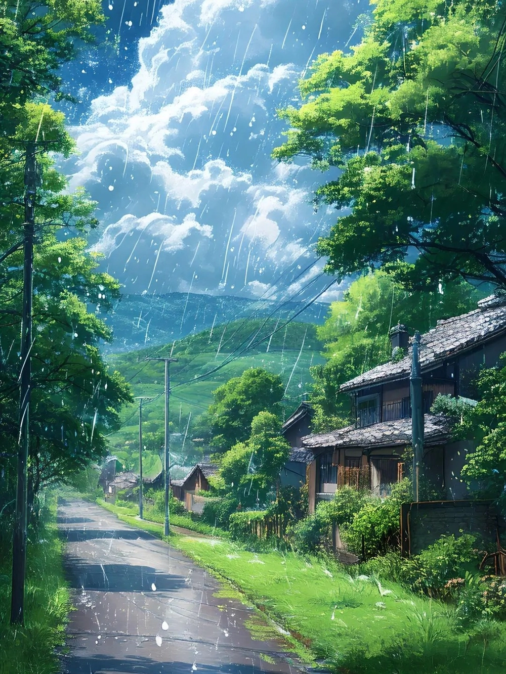 ảnh trời mưa anime 1