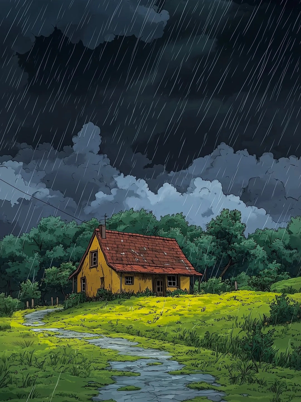 ảnh trời mưa anime 2