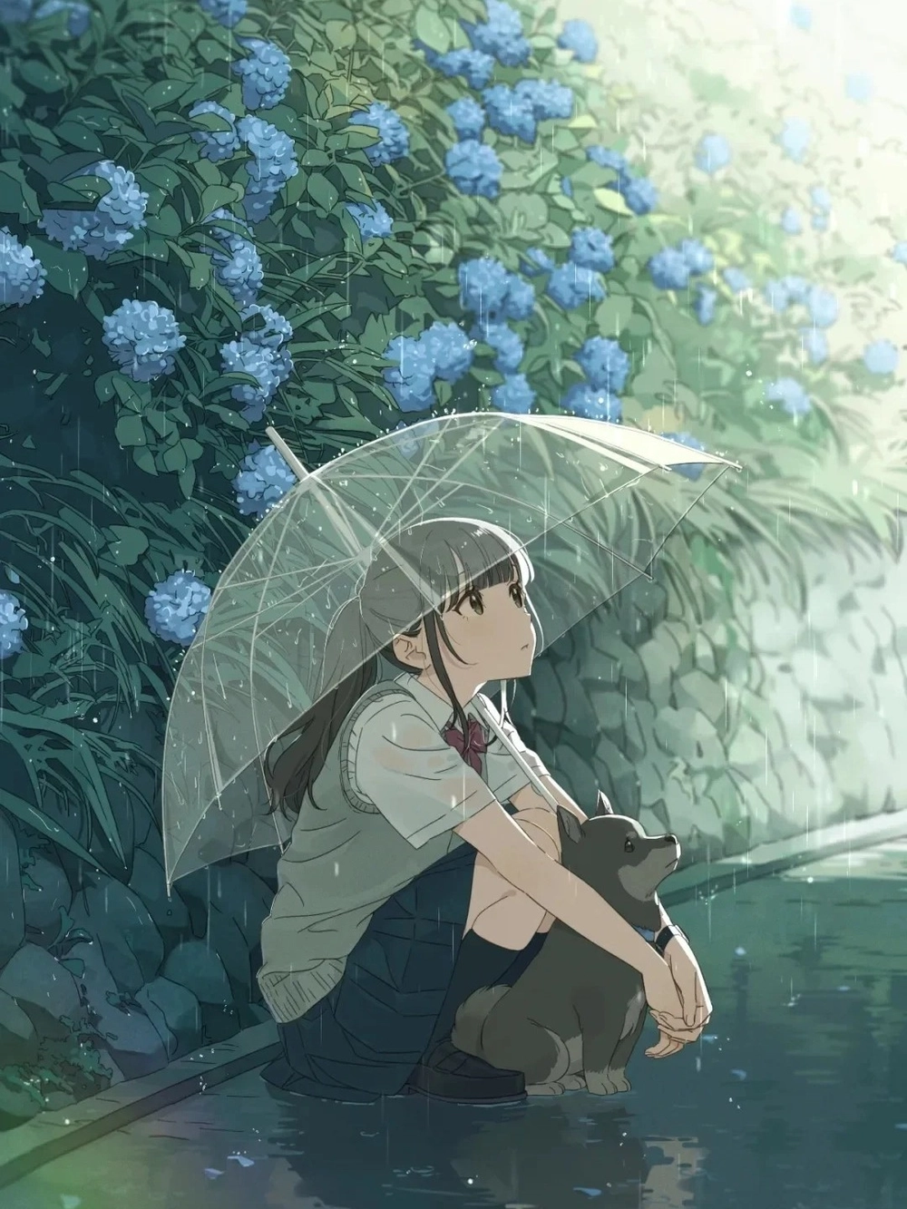 ảnh trời mưa anime 8