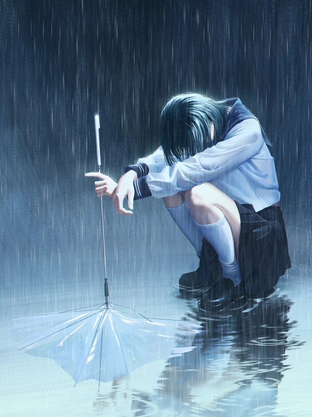 ảnh trời mưa anime 9