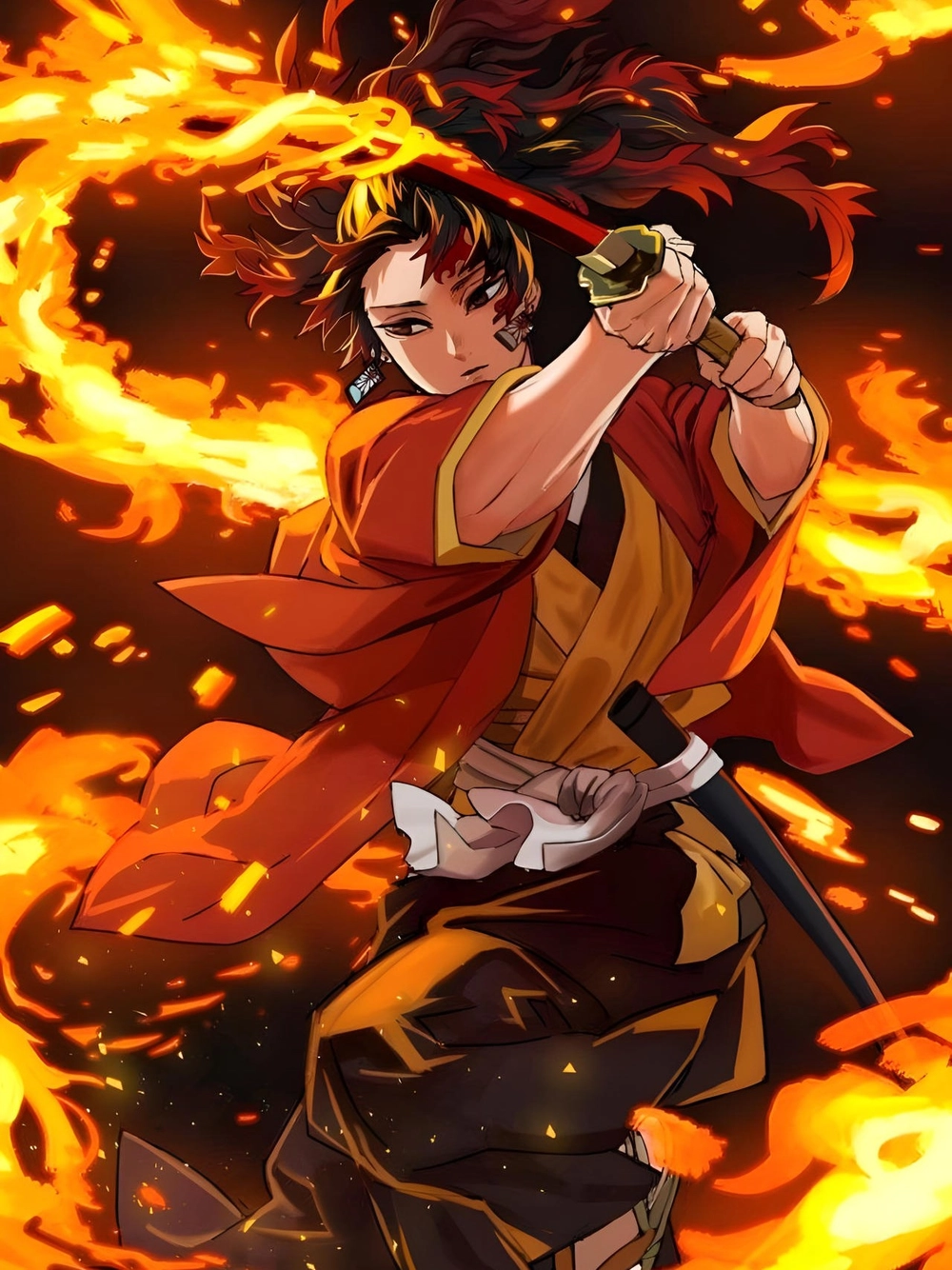 hình ảnh yoriichi trầm lặng nhưng đầy uy lực 