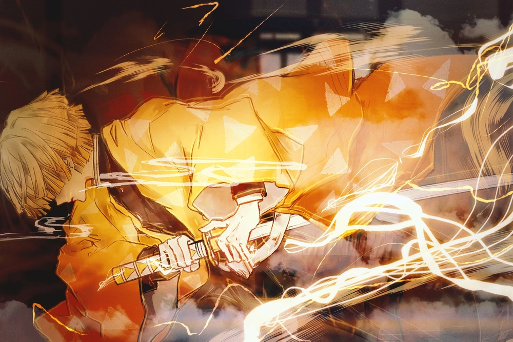 hình ảnh zenitsu chiến đấu