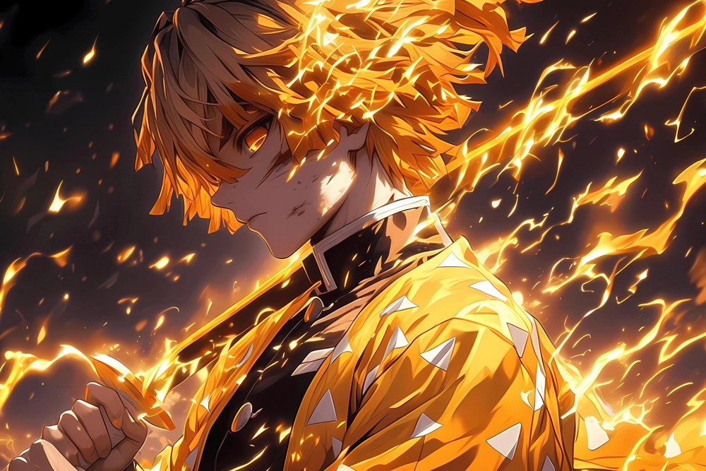 ảnh zenitsu trong phim thanh gươm diệt quỷ