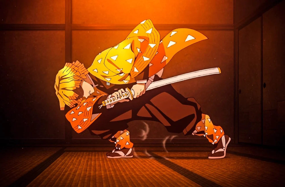 hình ảnh zenitsu trong trận chiến