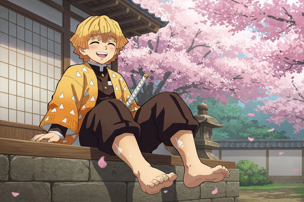 ảnh zenitsu cười hài hước