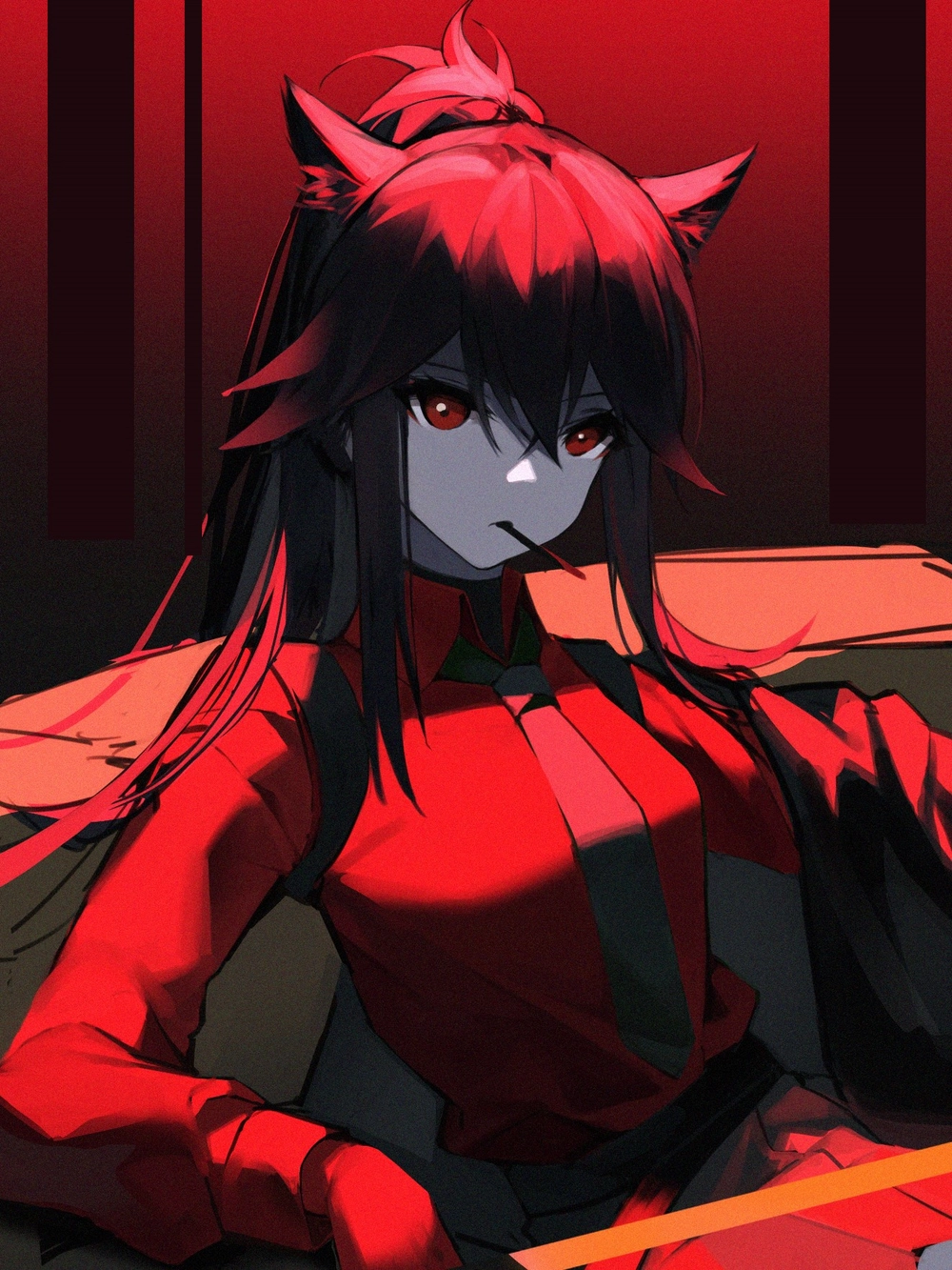 anime tóc đỏ lạnh lùng ấn tượng 