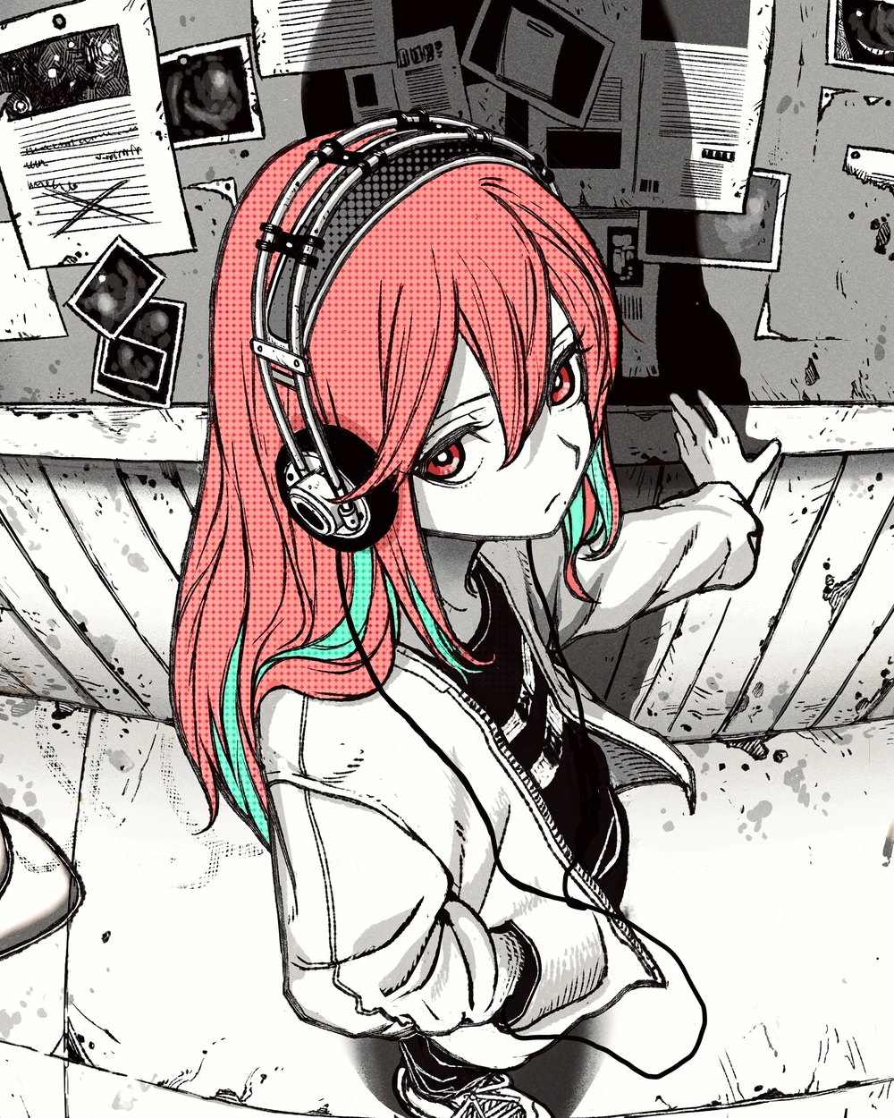 anime nữ tóc đỏ lạnh lùng cute 