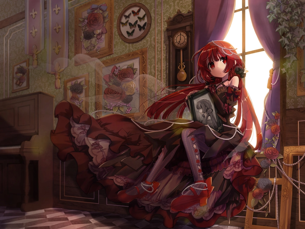 anime nữ tóc đỏ lạnh lùng nổi bật 