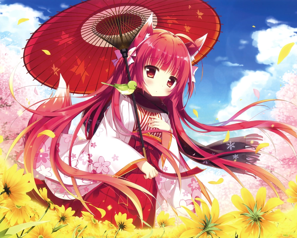 gái anime tóc đỏ quyến rũ 