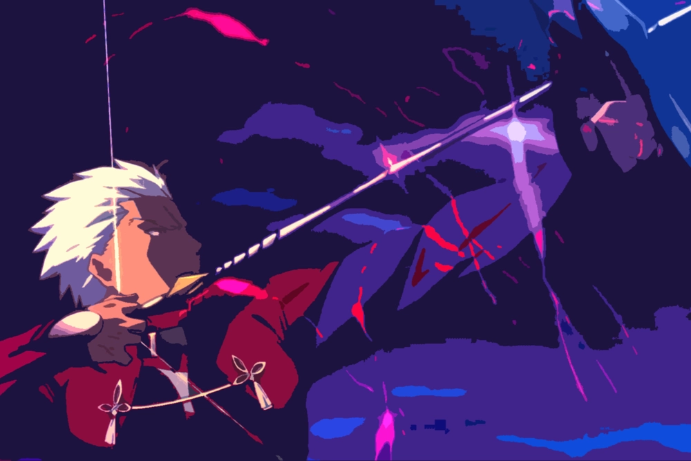 ảnh fate/stay archer đang chiến đấu trong bóng tối 