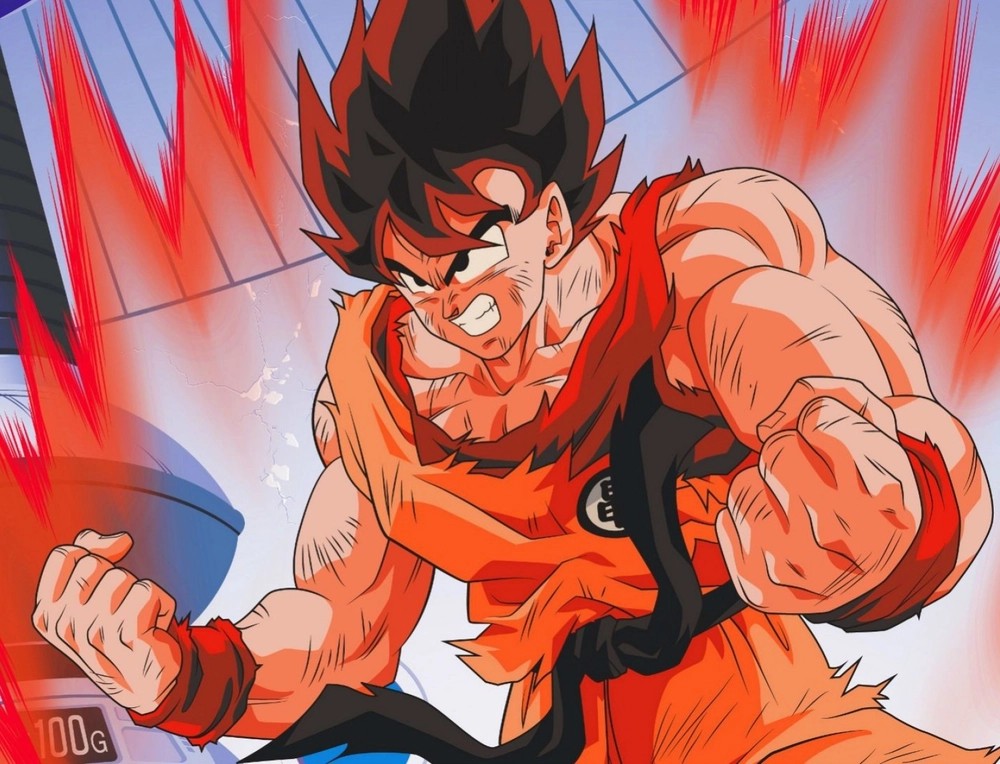 ảnh goku đỏ rực kaioken