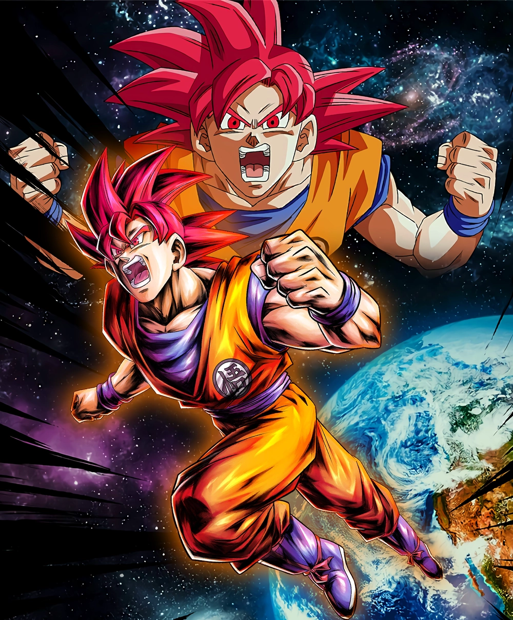 ảnh goku đỏ dạng god
