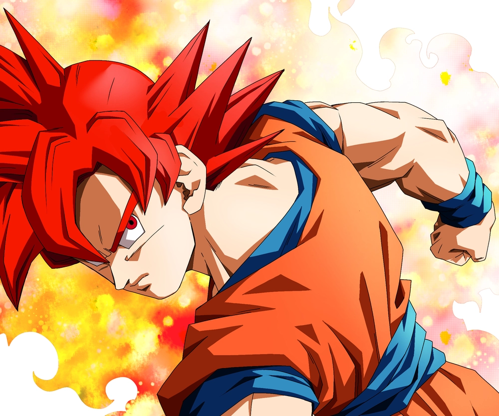 goku dạng god tóc đỏ