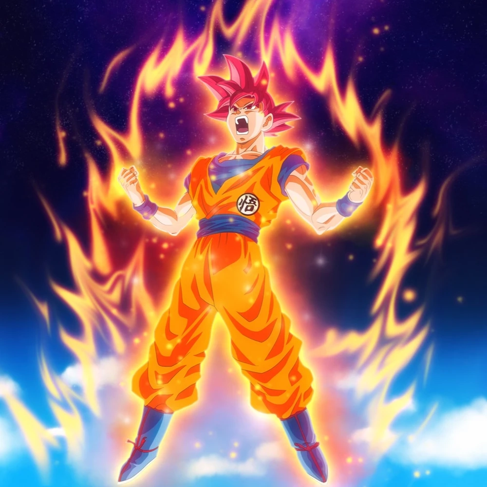 hình ảnh goku ssj god anime