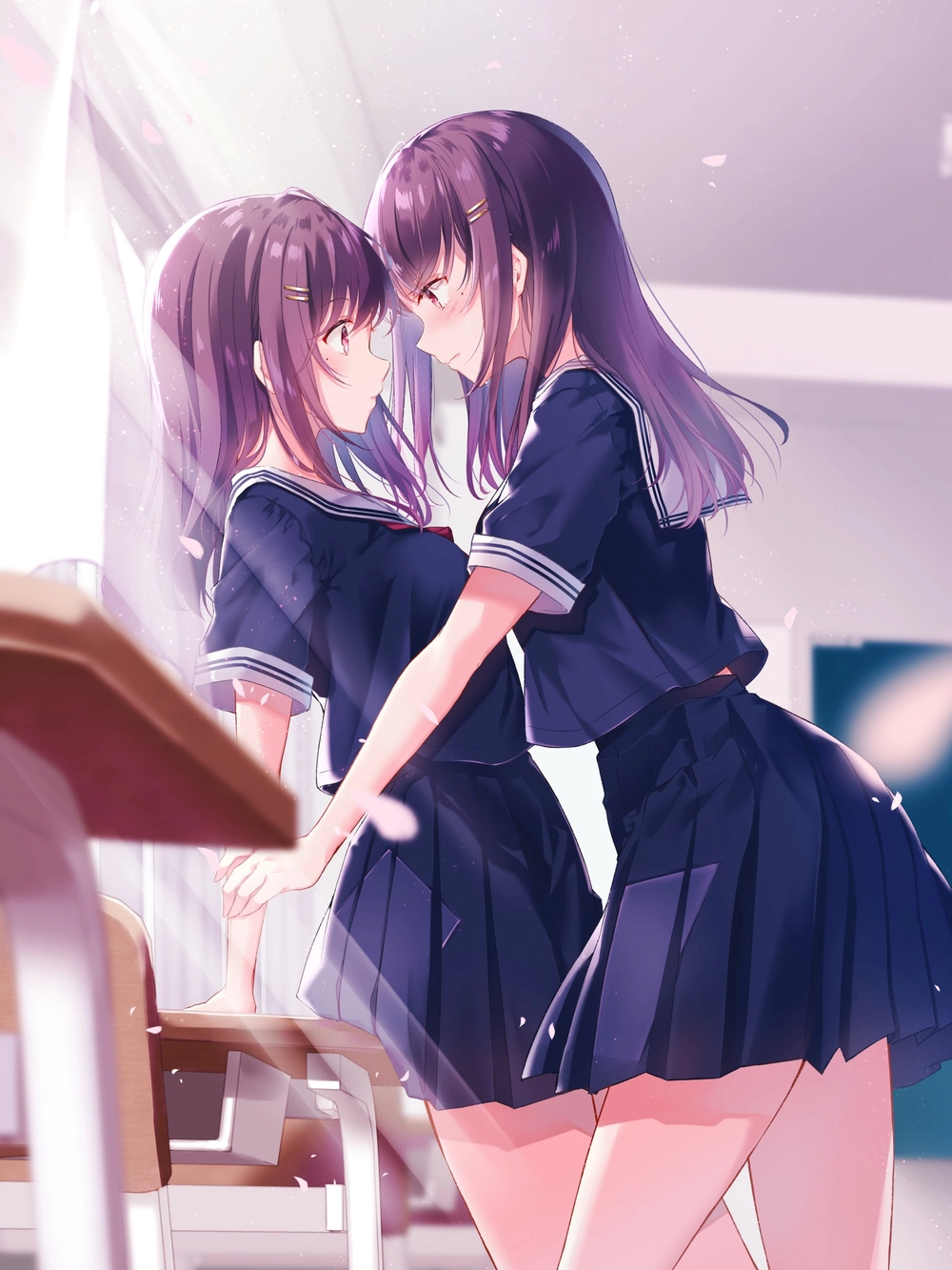 anime yuri với nét vẽ mềm mại tinh tế 