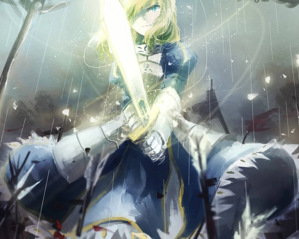 saber fate trong khoảnh khắc chiến đấu rực lửa