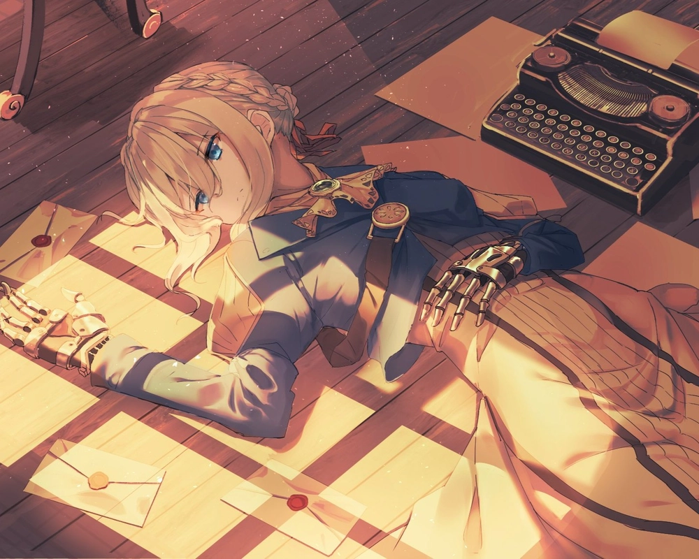 ảnh anime violet evergarden tóc vàng 