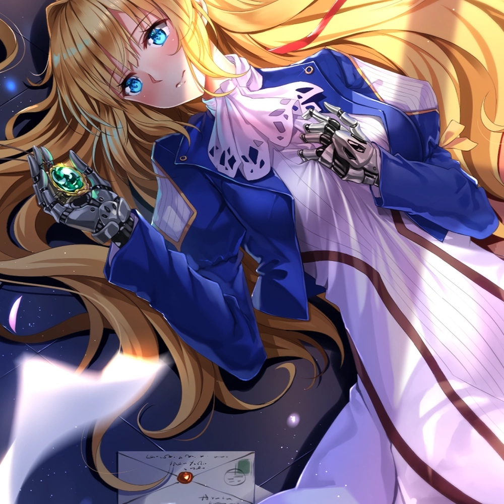 ảnh cô gái violet evergarden đầy tâm trạng 