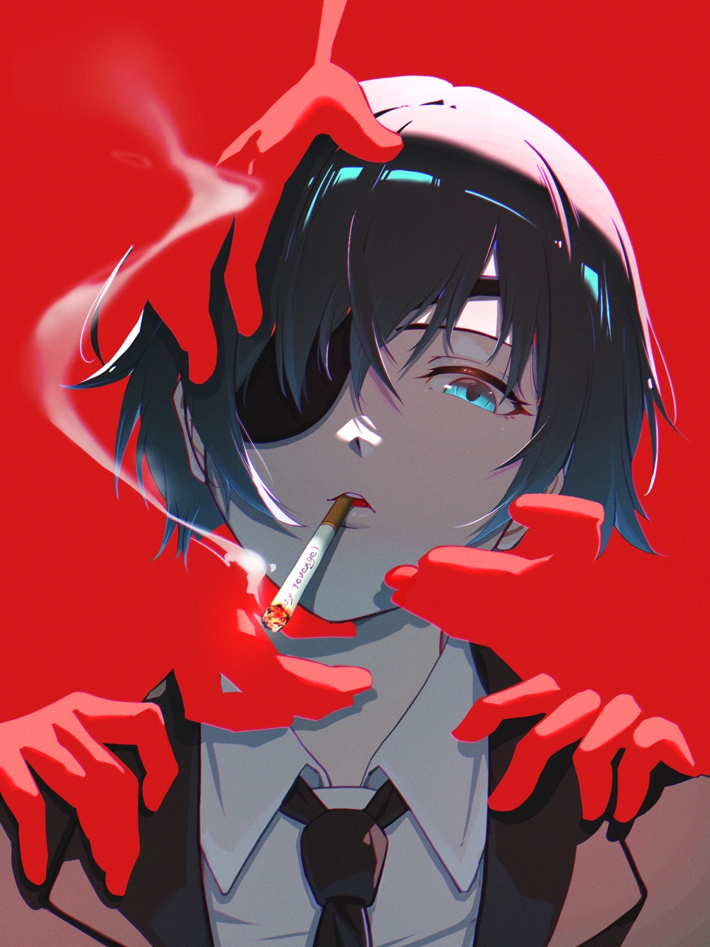 hình ảnh anime nữ hút thuốc tâm trạng