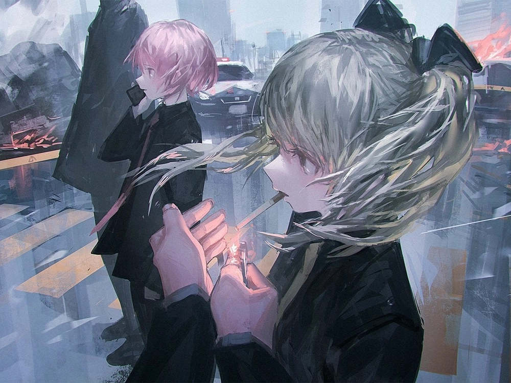 hình anime nữ hút thuốc đẹp