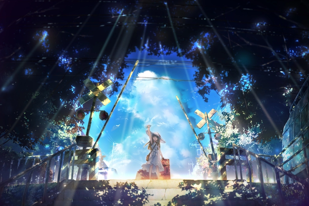 hình phong cảnh mùa hè anime