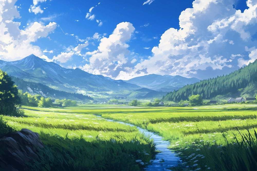 anime mùa hè 2025 với bầu trời xanh