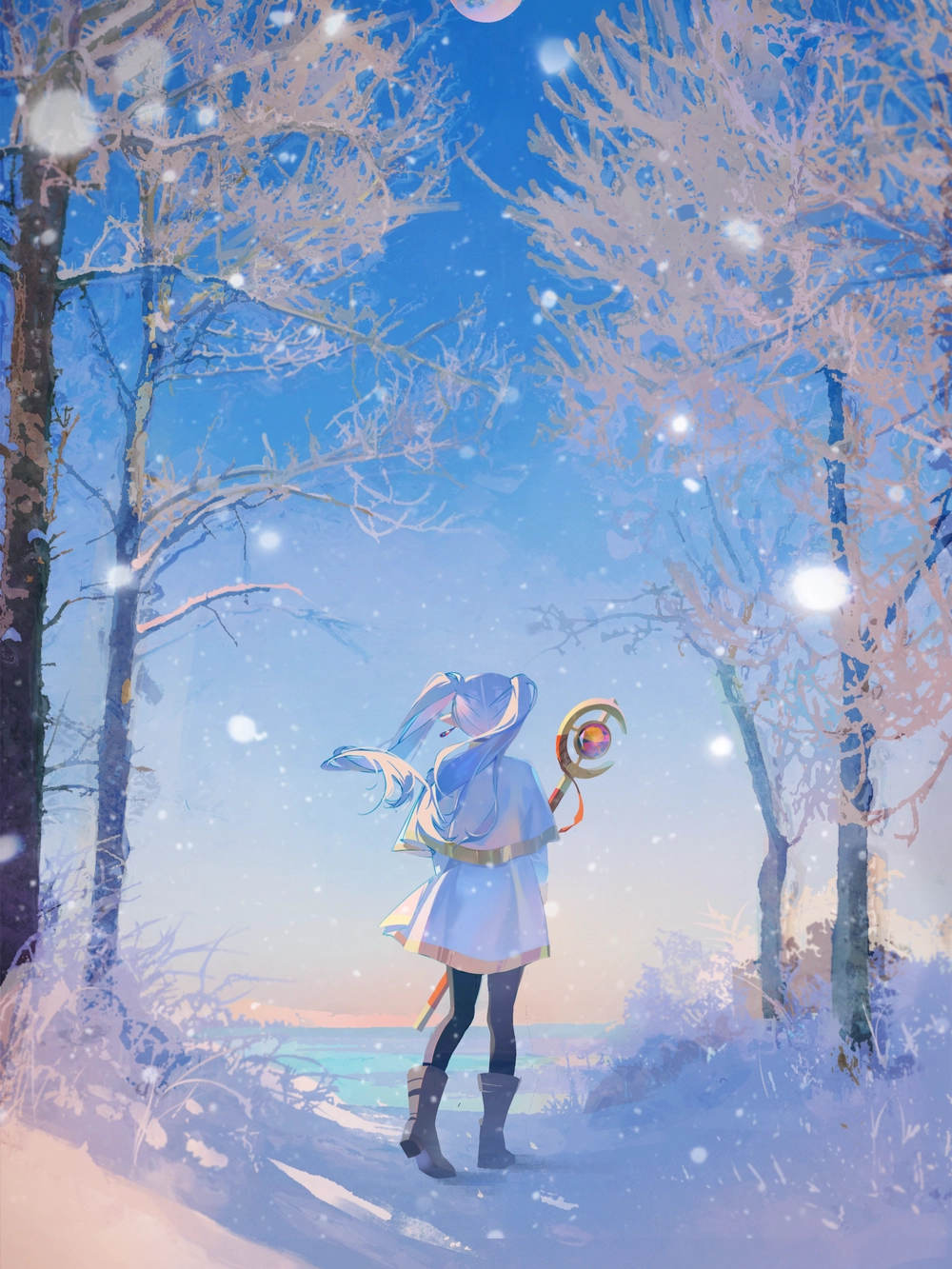 ảnh anime quay lưng nữ lặng thầm