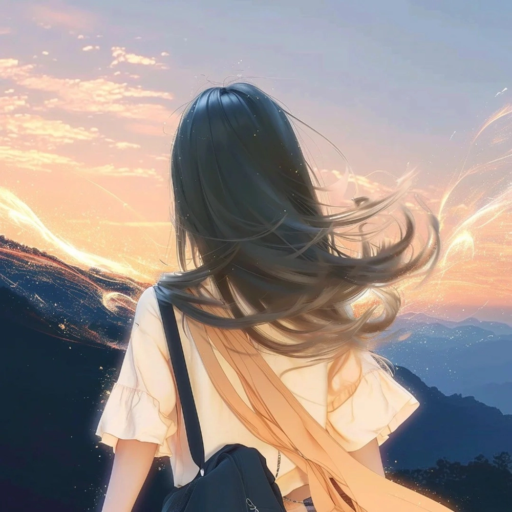 ảnh anime quay lưng nữ