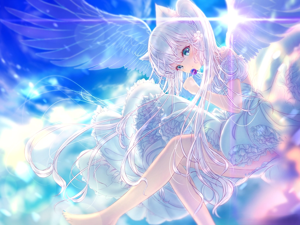 ảnh thiên thần anime girl lãng mạn