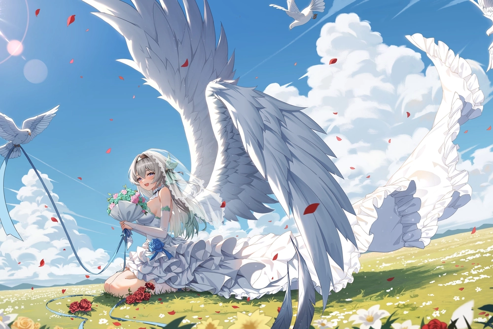 ảnh anime thiên thần cánh trắng