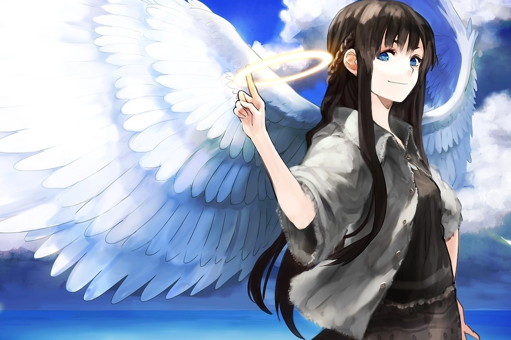 hình anime thiên thần nghệ thuật