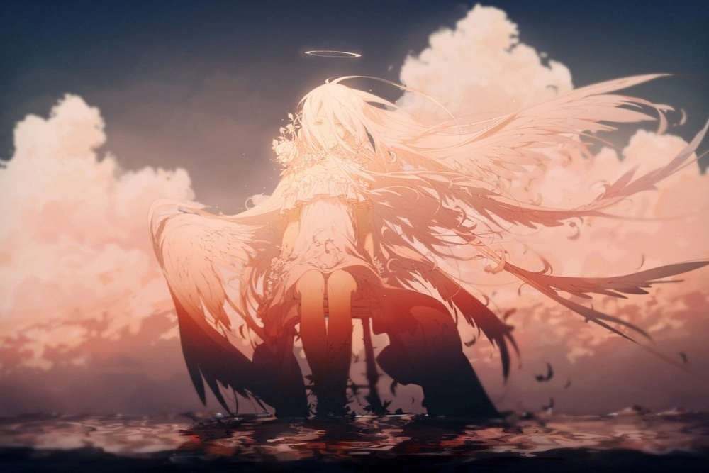 hình anime thiên thần gãy cánh
