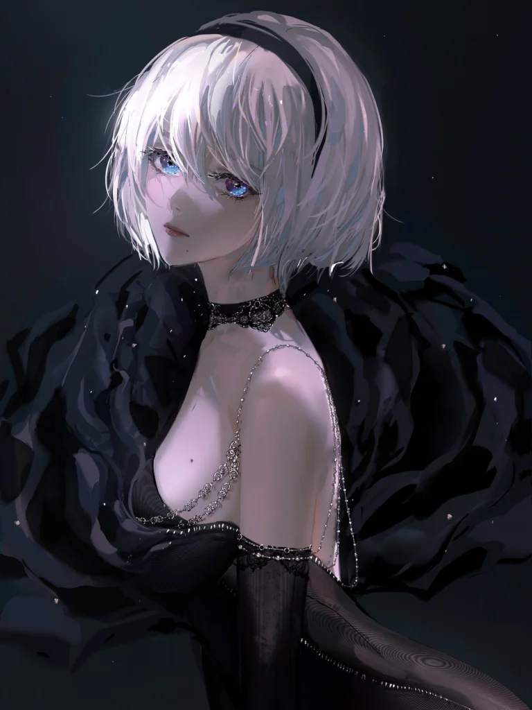 hình anime nữ lạnh lùng vô cảm dark tone